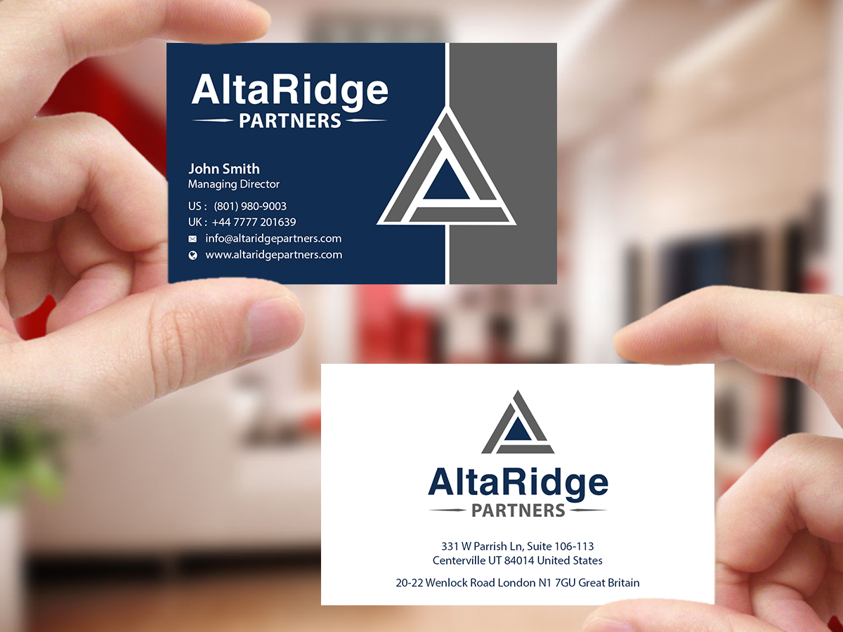 Diseño de Tarjeta de Presentación por Creations Box 2015 para AltaRidge Partners | Diseño #10081528