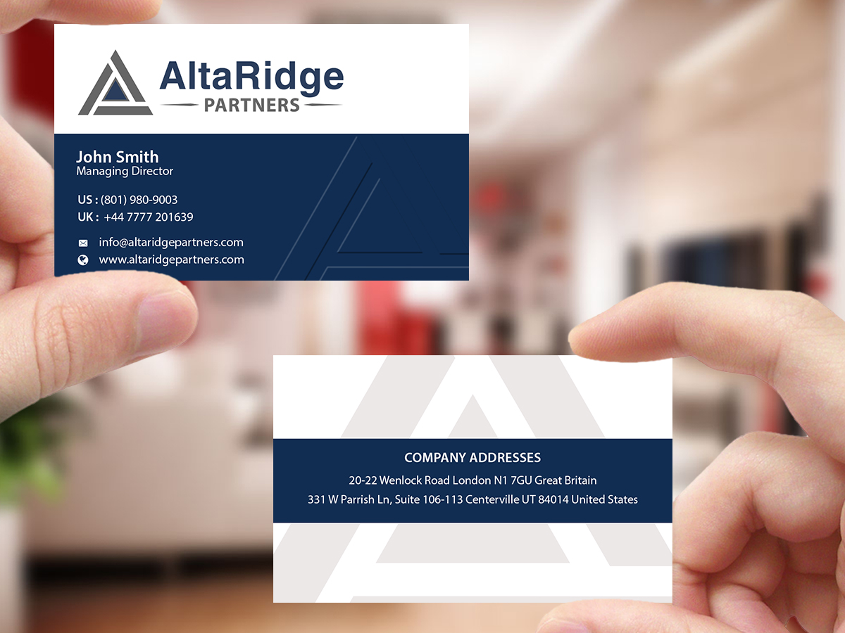 Business Card Design by Creations Box 2015 for AltaRidge Partners | Design #10081534