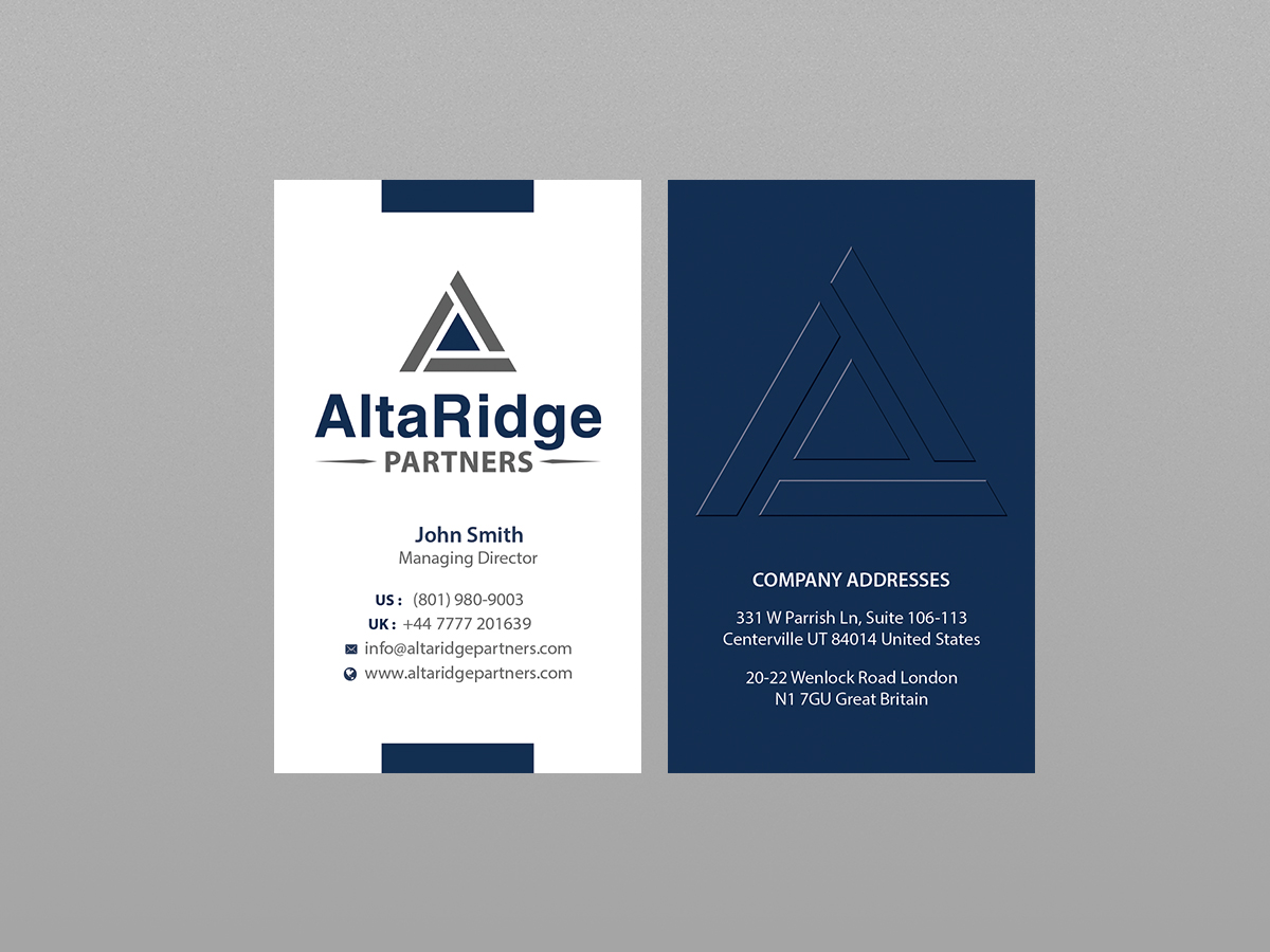Design de Carte de Visite par Creations Box 2015 pour AltaRidge Partners | Design #10081535