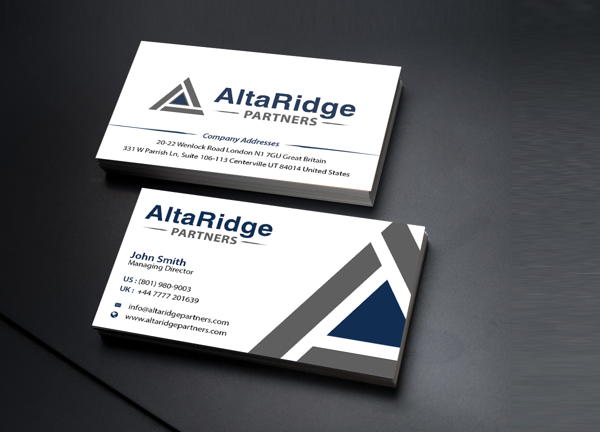 Business Card Design by Creations Box 2015 for AltaRidge Partners | Design #10081544