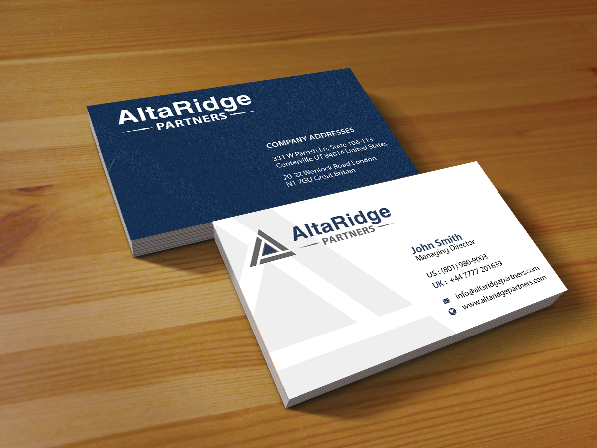 Design de Carte de Visite par Creations Box 2015 pour AltaRidge Partners | Design #10081549