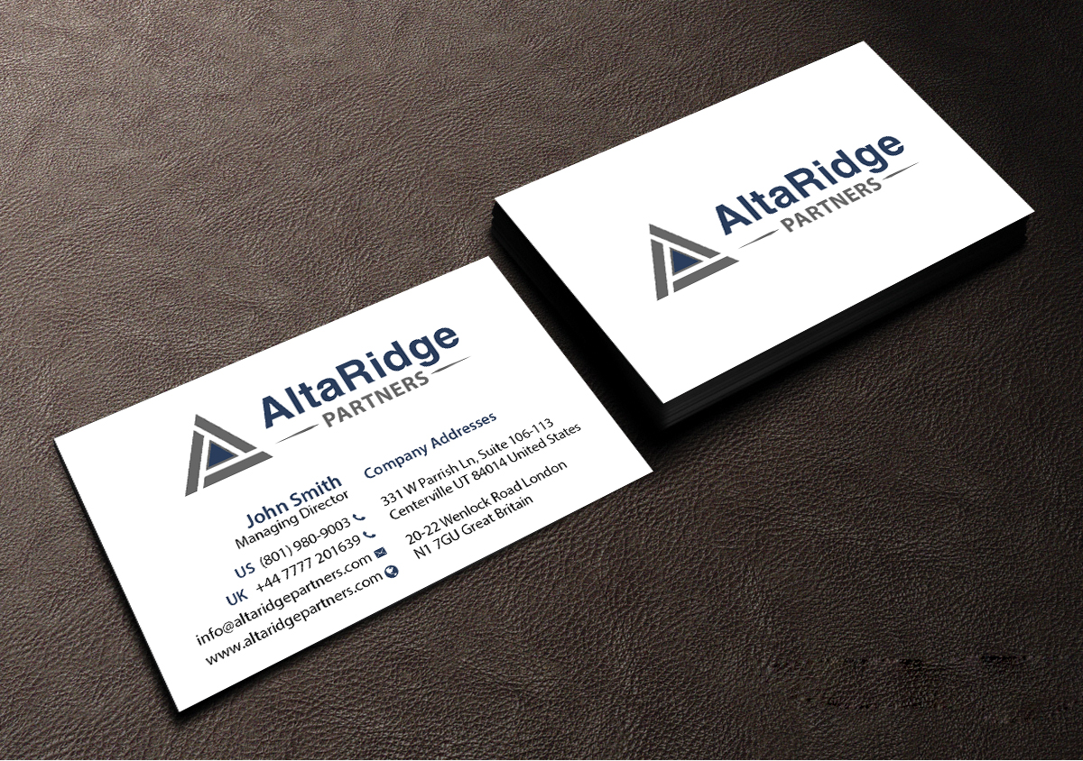 Business Card Design by Creations Box 2015 for AltaRidge Partners | Design #10081553