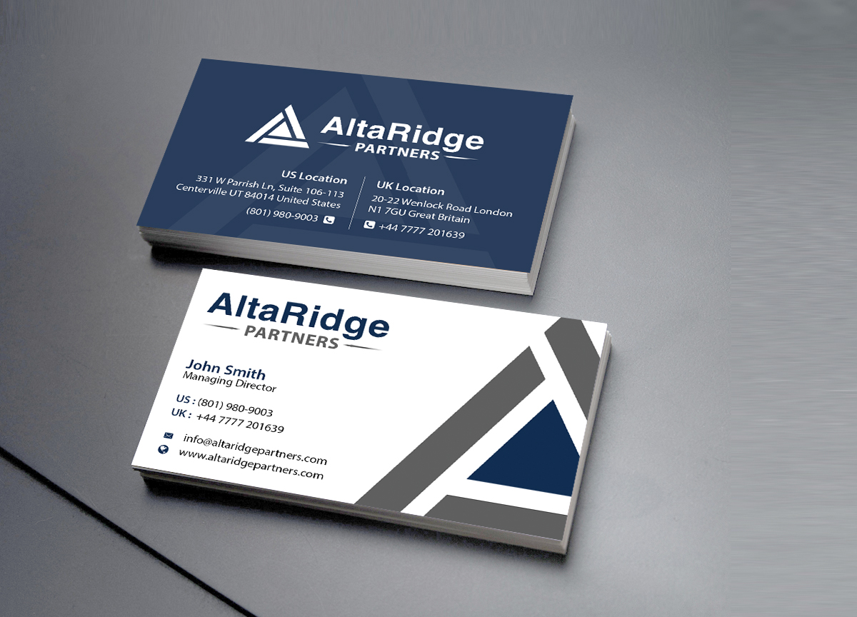 Business Card Design by Creations Box 2015 for AltaRidge Partners | Design #10314522