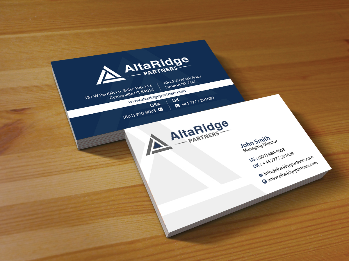 Business Card Design by Creations Box 2015 for AltaRidge Partners | Design #10314980