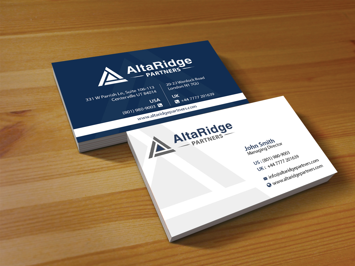 Business Card Design by Creations Box 2015 for AltaRidge Partners | Design #10314981