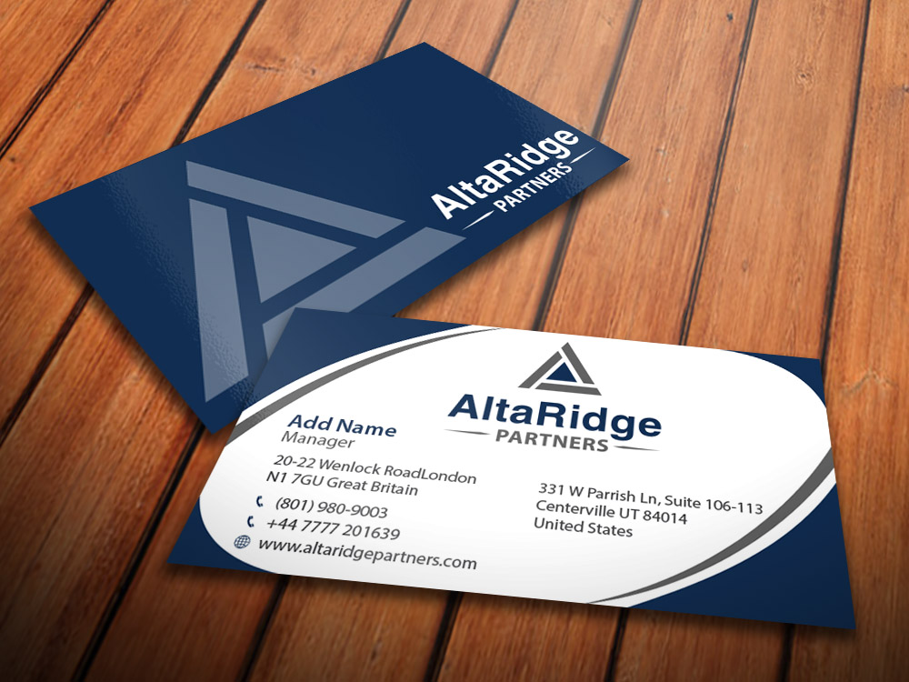 Visitenkarten-Design von PD Studios für AltaRidge Partners | Design #10011473