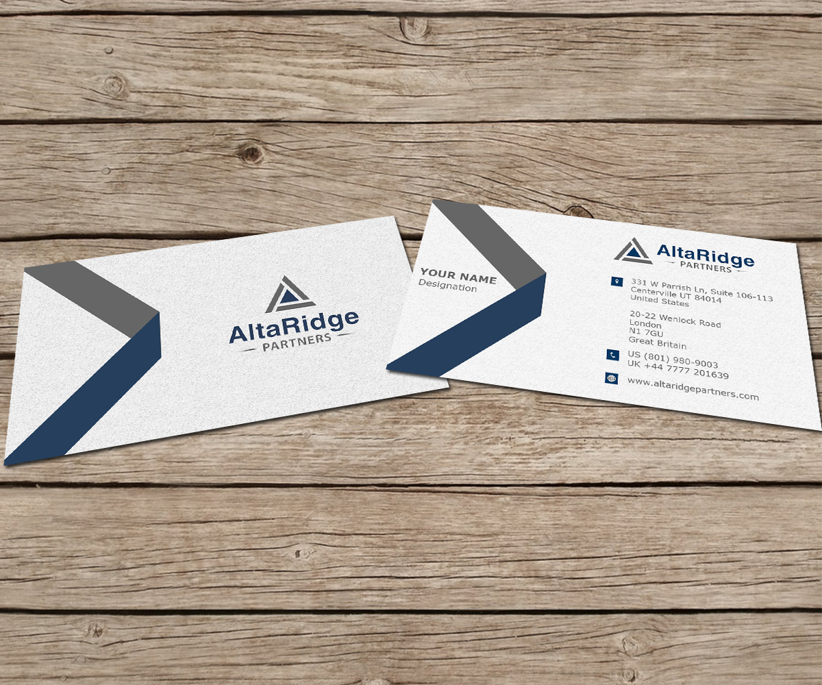 Business Card Design by RWDStudio for AltaRidge Partners | Design #10003938