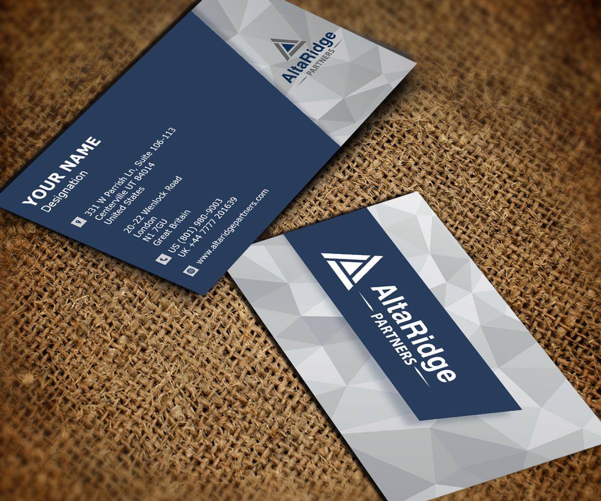 Diseño de Tarjeta de Presentación por RWDStudio para AltaRidge Partners | Diseño #10003939