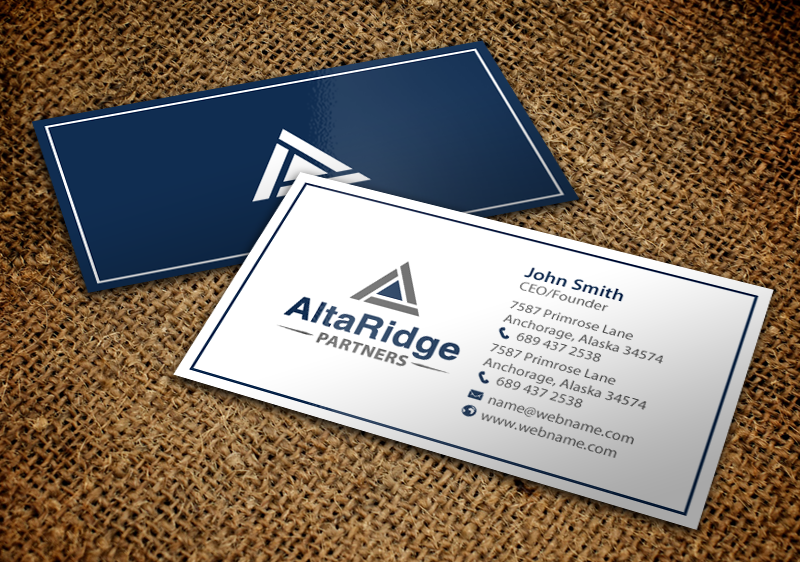 Business Card Design by chandrayaan.creative for AltaRidge Partners | Design #10014199