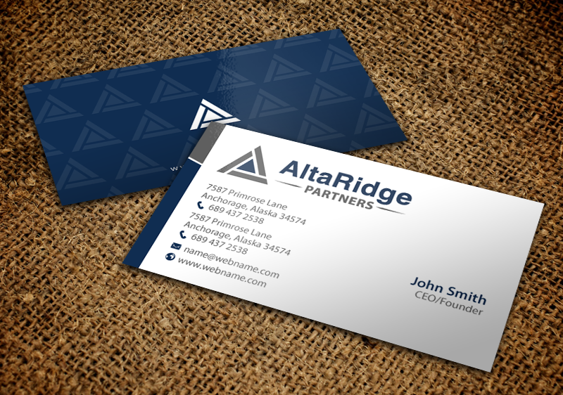 Diseño de Tarjeta de Presentación por chandrayaan.creative para AltaRidge Partners | Diseño #10014201