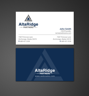 Design de Carte de Visite par chandrayaan.creative pour AltaRidge Partners | Design : #10014203