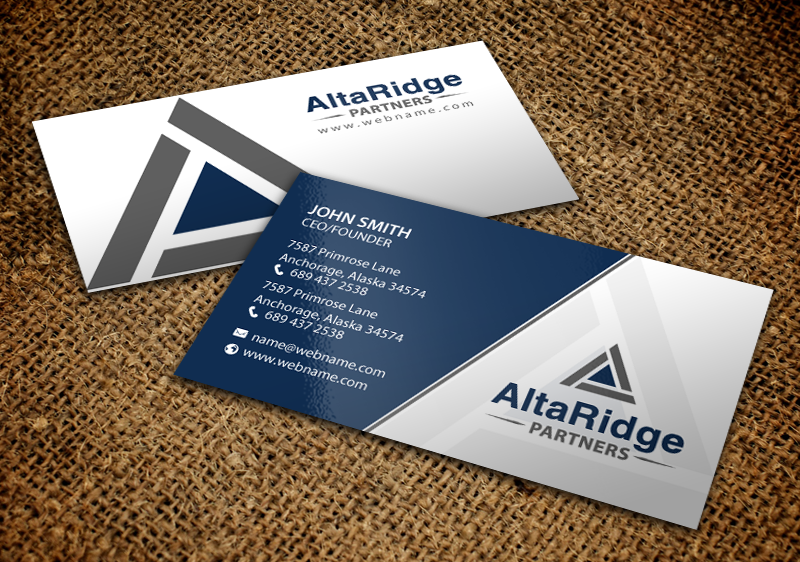 Diseño de Tarjeta de Presentación por chandrayaan.creative para AltaRidge Partners | Diseño #10014218