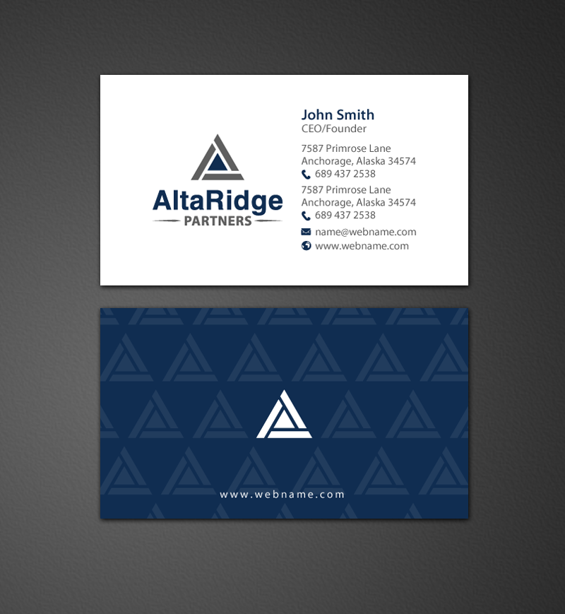 Diseño de Tarjeta de Presentación por chandrayaan.creative para AltaRidge Partners | Diseño #10014234