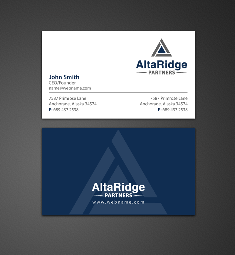 Business Card Design by chandrayaan.creative for AltaRidge Partners | Design #10093555