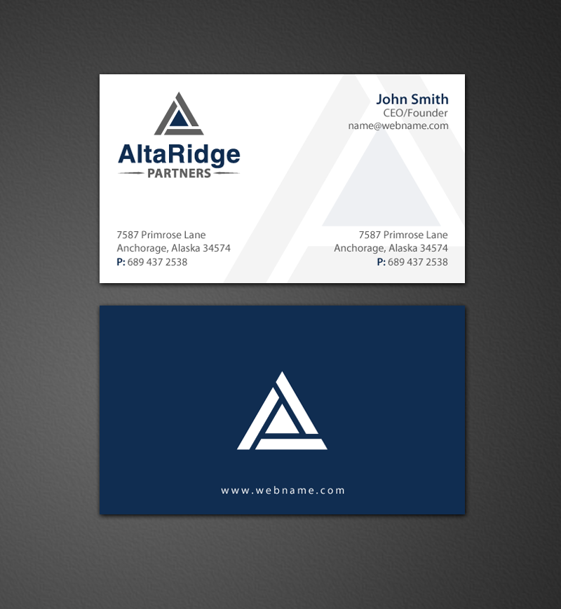 Business Card Design by chandrayaan.creative for AltaRidge Partners | Design #10093556