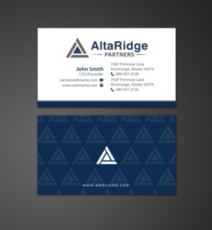 Design de Carte de Visite par chandrayaan.creative pour AltaRidge Partners | Design : #10093586