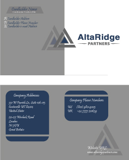 Business Card Design by tanja.dudka for AltaRidge Partners | Design #10056804