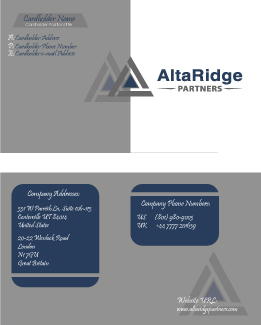 Business Card Design by tanja.dudka for AltaRidge Partners | Design: #10056804