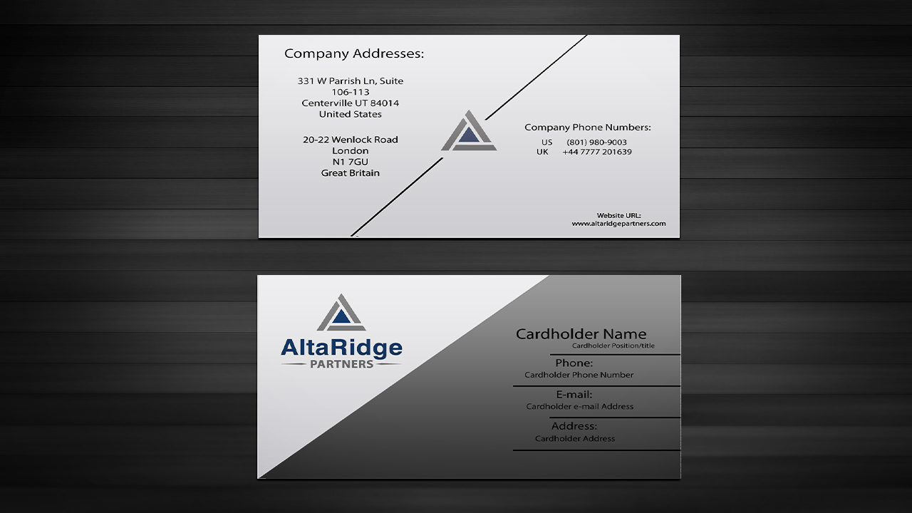 Business Card Design by tanja.dudka for AltaRidge Partners | Design #10112590