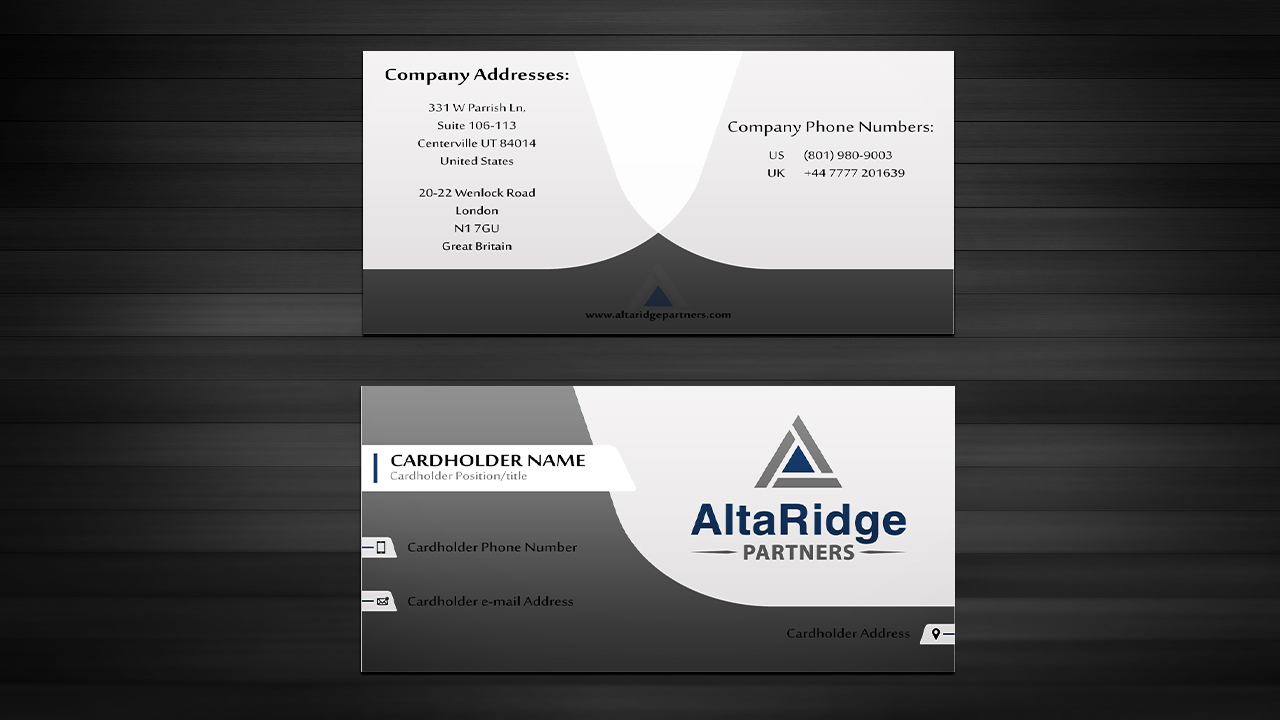 Business Card Design by tanja.dudka for AltaRidge Partners | Design #10134568