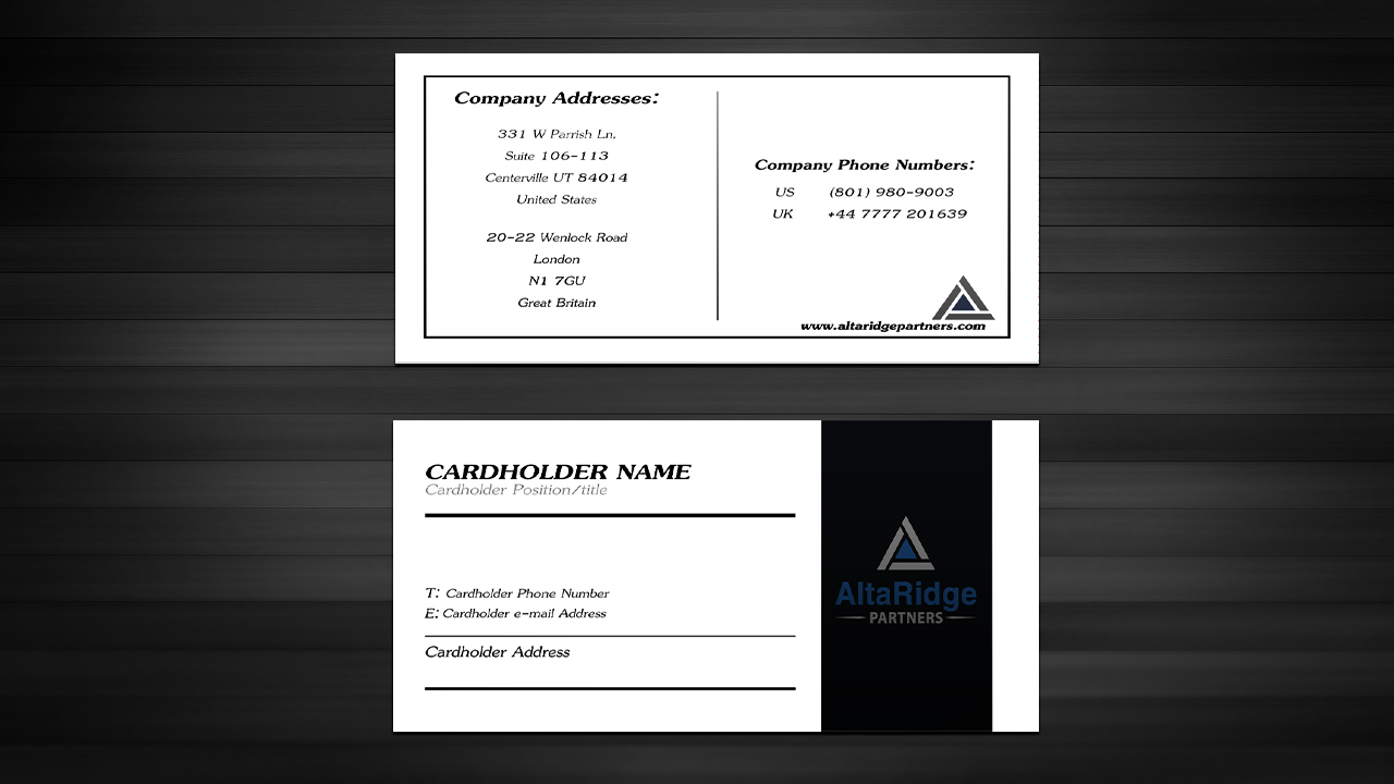 Business Card Design by tanja.dudka for AltaRidge Partners | Design #10135007