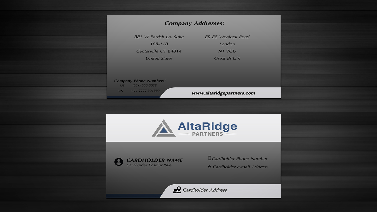 Business Card Design by tanja.dudka for AltaRidge Partners | Design #10146674
