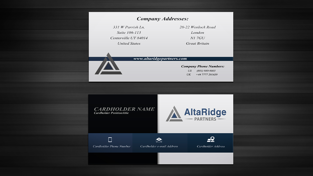 Business Card Design by tanja.dudka for AltaRidge Partners | Design #10149753