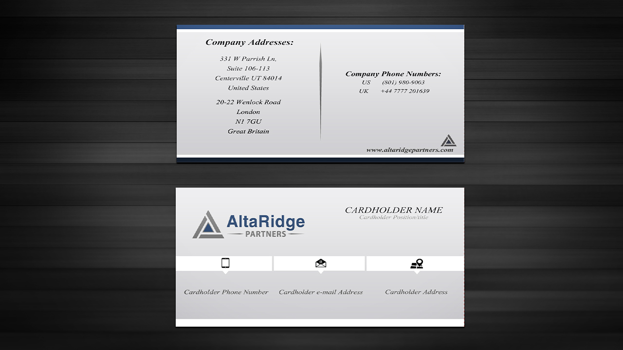 Business Card Design by tanja.dudka for AltaRidge Partners | Design #10150288