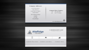 Business Card Design by tanja.dudka for AltaRidge Partners | Design: #10150288