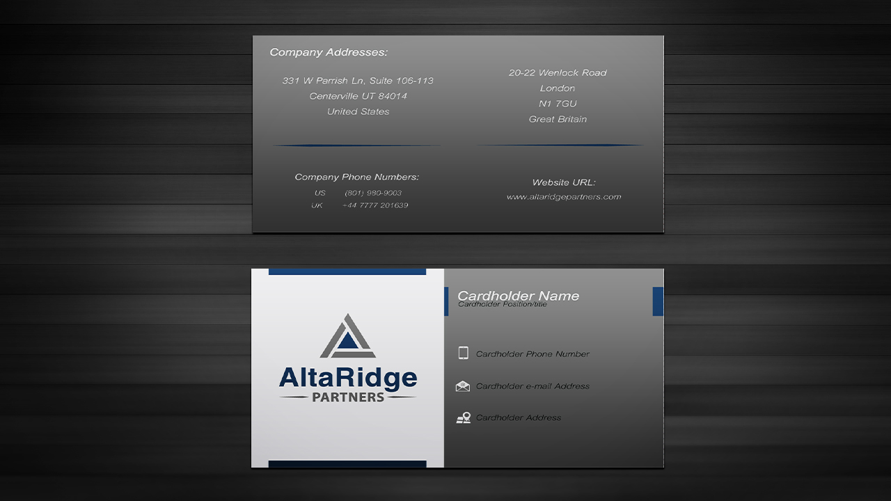 Business Card Design by tanja.dudka for AltaRidge Partners | Design #10150879