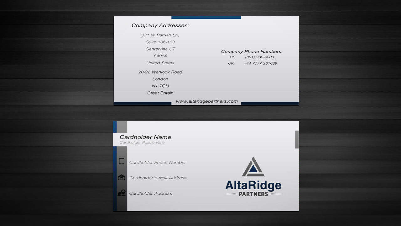 Business Card Design by tanja.dudka for AltaRidge Partners | Design #10150880