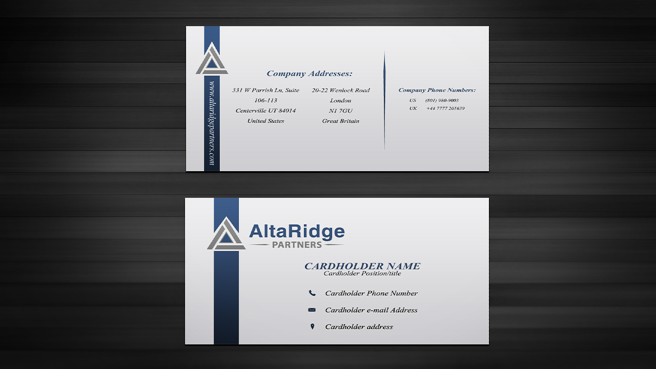 Business Card Design by tanja.dudka for AltaRidge Partners | Design #10162272