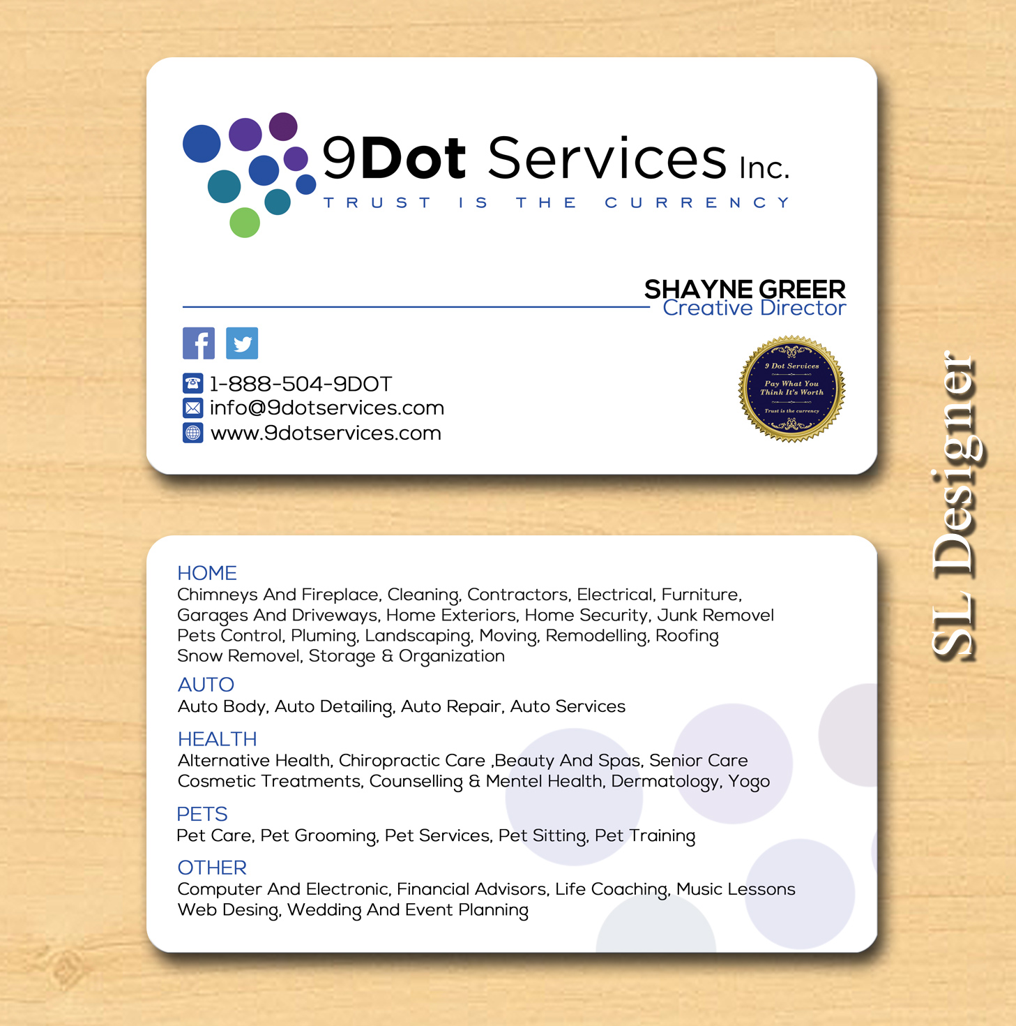 Business Card Design by SL Designer for this project | Design #10045915