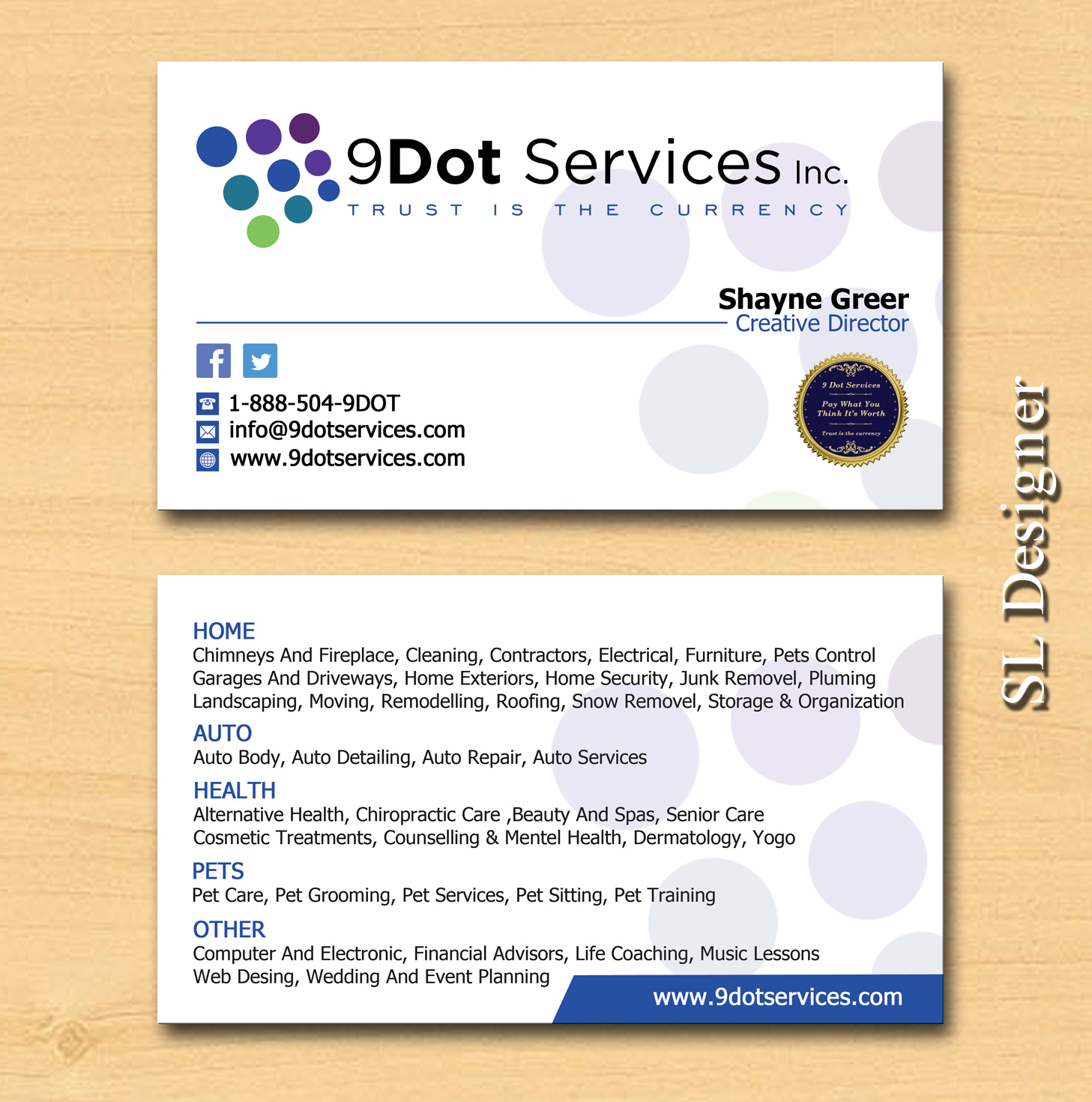 Business Card Design by SL Designer for this project | Design #10045952