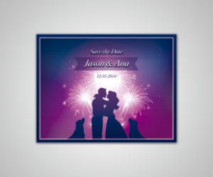 New Year's Eve Wedding Save the Date | Diseño de Postal por R M