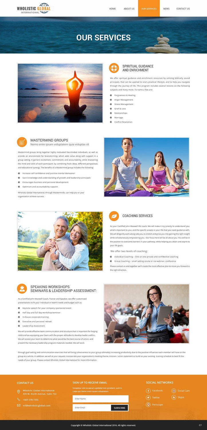 Web Design by pb for Wholistic Global International | Design #10665607