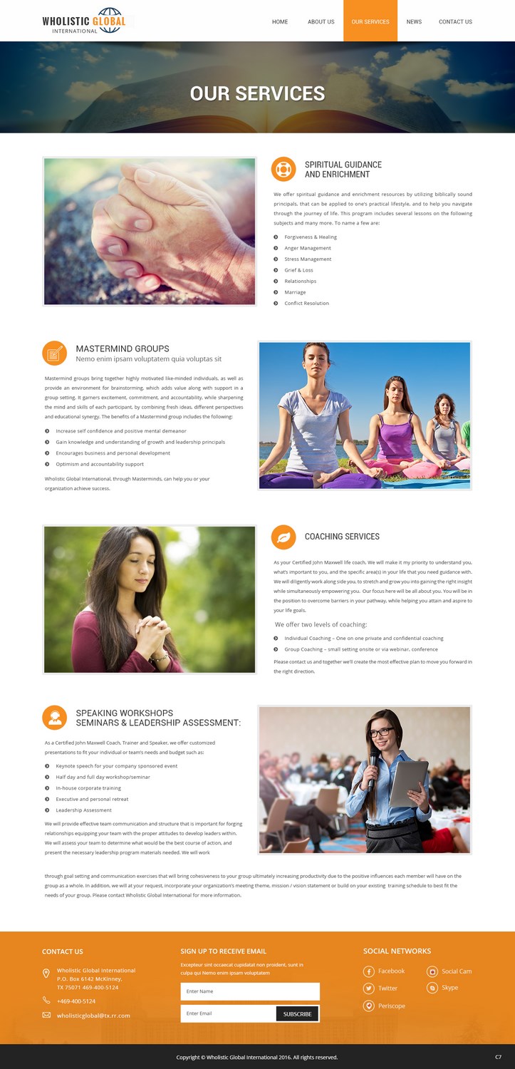 Web Design by pb for Wholistic Global International | Design #10769636