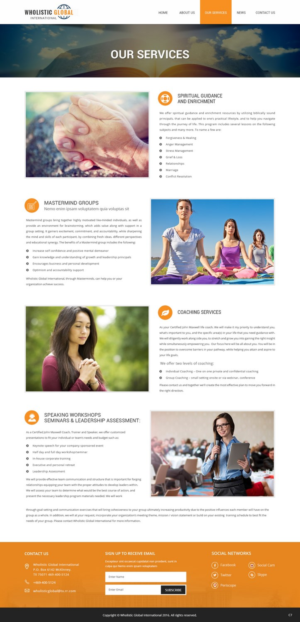 Web Design by pb for Wholistic Global International | Design: #10769636