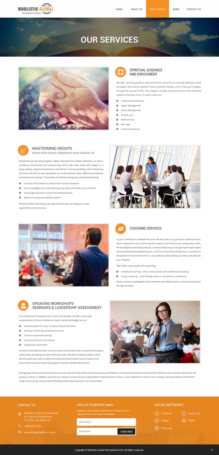 Web Design by pb for Wholistic Global International | Design #10962281