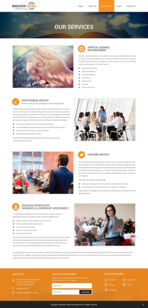 Web Design by pb for Wholistic Global International | Design: #10962281