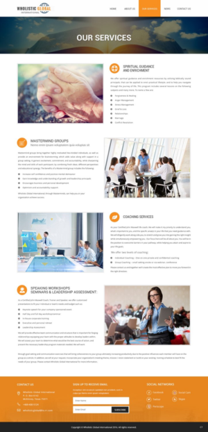Web Design by pb for Wholistic Global International | Design: #10984720