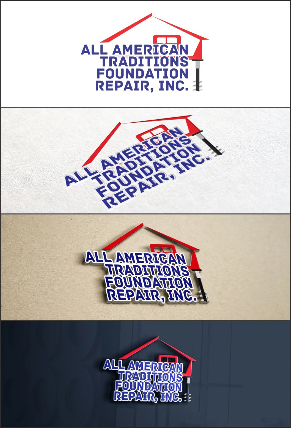 Diseño de Logo por DG para All American Traditions Foundation Repair, Inc. | Diseño #10134185