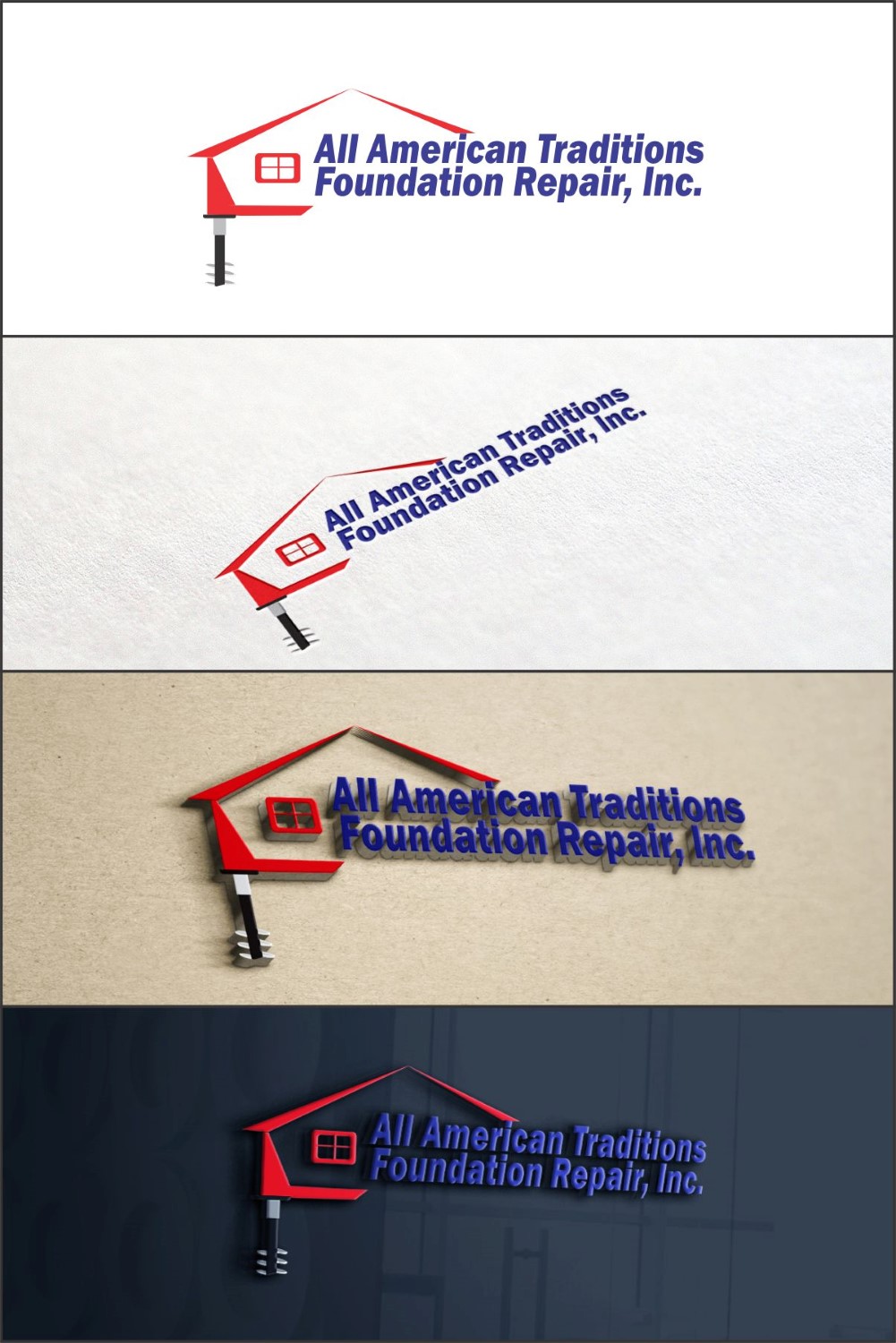 Logo Design by DG for All American Traditions Foundation Repair, Inc. | Design #10150058