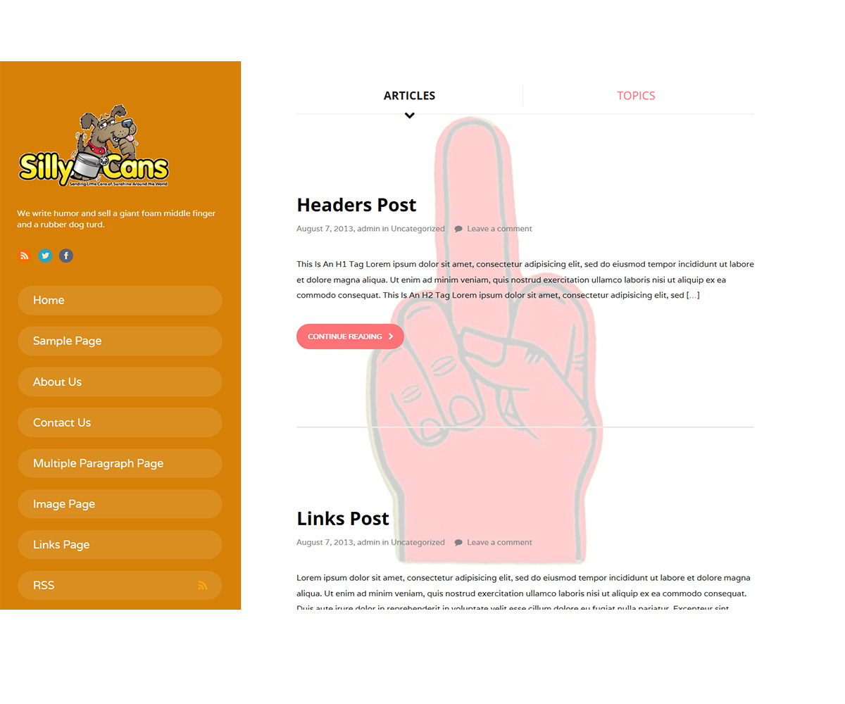 Design Wordpress par AndyMcCormick pour SillyCans.com | Design #2189084