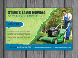 Postcard Design by creative.bugs for Steve's Lawn Mowing | Design: #10093726