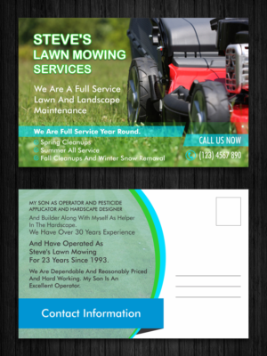 Postcard Design by ecorokerz for Steve's Lawn Mowing | Design: #10077884