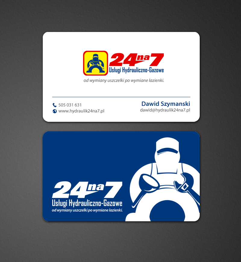 Business Card Design by chandrayaan.creative for 24na7 Uslugi Hydrauliczno-Gazowe | Design #10102961