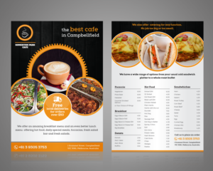 Flyer-Design von pivotaldesign.biz für Somerton Park Cafe | Design: #10126818