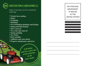 Postcard Design by Memorylane for RS Construction & Landscaping LLC | Design: #10141781