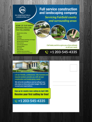 Postcard Design by debdesign for RS Construction & Landscaping LLC | Design: #10093416